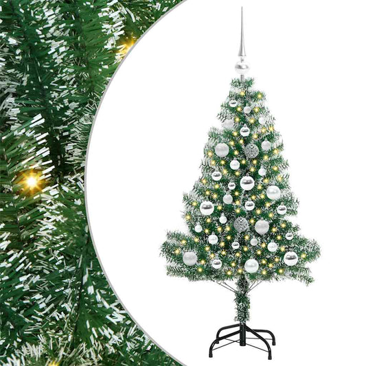 Künstlicher Weihnachtsbaum beschneit mit LED Licht 120 cm