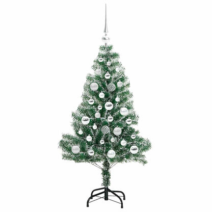 Künstlicher Weihnachtsbaum beschneit mit LED Licht 120 cm