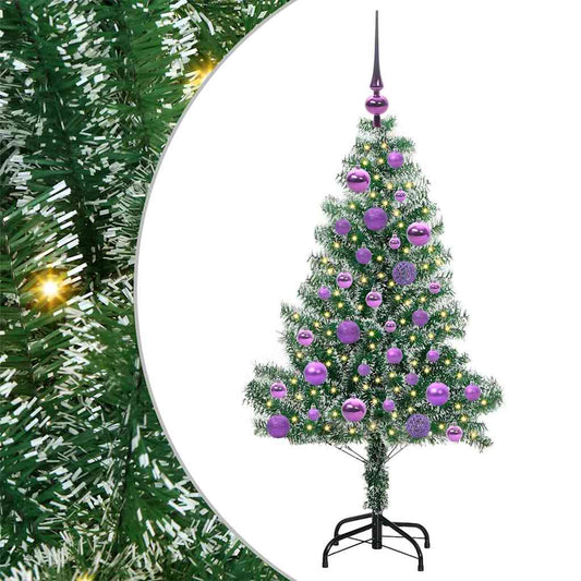 Künstlicher Weihnachtsbaum beschneit mit LED Licht 120 cm
