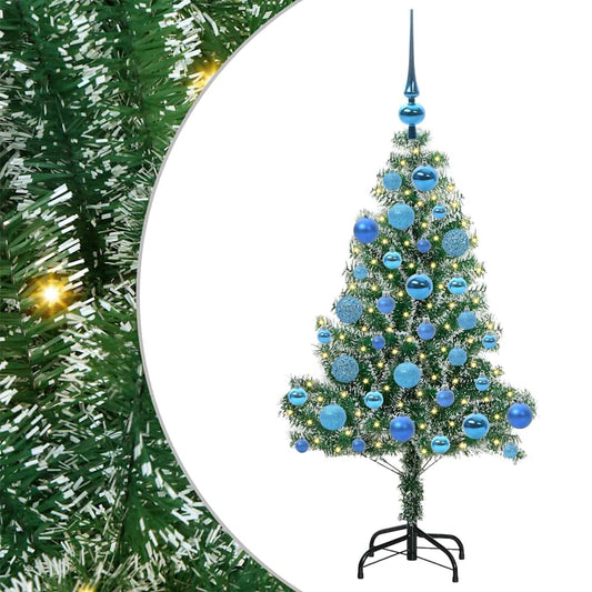 Künstlicher Weihnachtsbaum beschneit mit LED Licht 120 cm