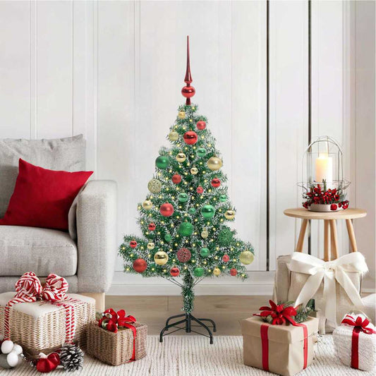 Künstlicher Weihnachtsbaum beschneit mit LED Licht 120 cm