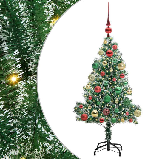 Künstlicher Weihnachtsbaum beschneit mit LED Licht 120 cm