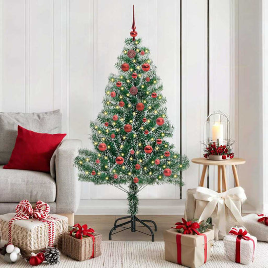 Künstlicher Weihnachtsbaum beschneit mit LED Licht 150 cm