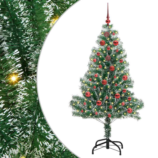 Künstlicher Weihnachtsbaum beschneit mit LED Licht 150 cm