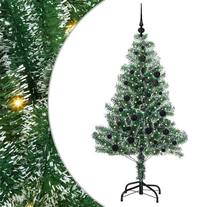 Künstlicher Weihnachtsbaum beschneit mit LED Licht 150 cm