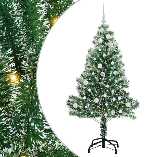 Künstlicher Weihnachtsbaum beschneit mit LED Licht 150 cm