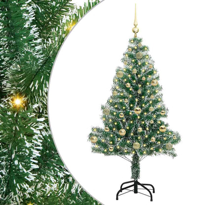 Künstlicher Weihnachtsbaum beschneit mit LED Licht 150 cm