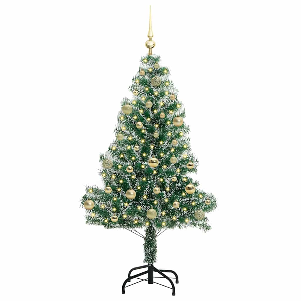 Künstlicher Weihnachtsbaum beschneit mit LED Licht 150 cm