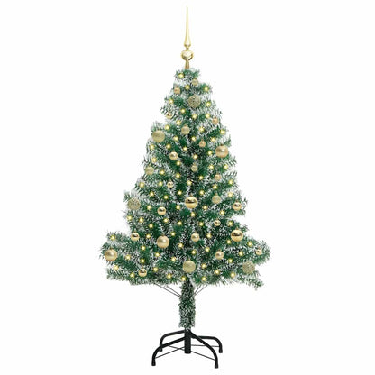 Künstlicher Weihnachtsbaum beschneit mit LED Licht 150 cm