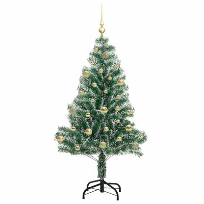 Künstlicher Weihnachtsbaum beschneit mit LED Licht 150 cm