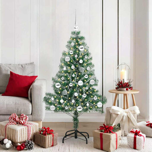 Künstlicher Weihnachtsbaum beschneit mit LED Licht 150 cm