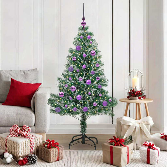 Künstlicher Weihnachtsbaum beschneit mit LED Licht 150 cm
