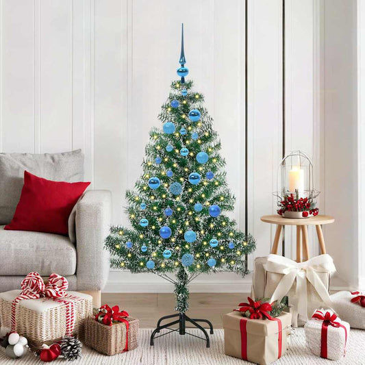 Künstlicher Weihnachtsbaum beschneit mit LED Licht 150 cm