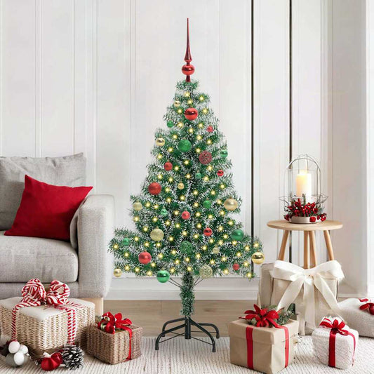 Künstlicher Weihnachtsbaum beschneit mit LED Licht 150 cm