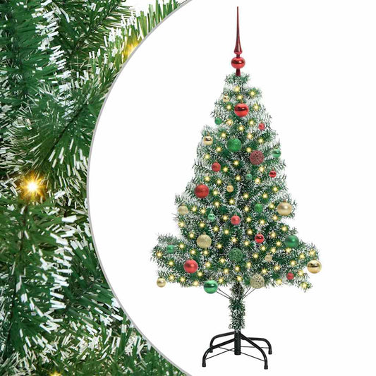Künstlicher Weihnachtsbaum beschneit mit LED Licht 150 cm