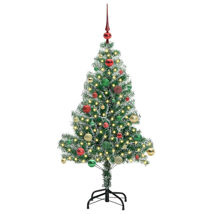 Künstlicher Weihnachtsbaum beschneit mit LED Licht 150 cm