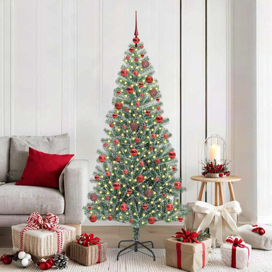 Künstlicher Weihnachtsbaum beschneit mit LED Licht 180 cm