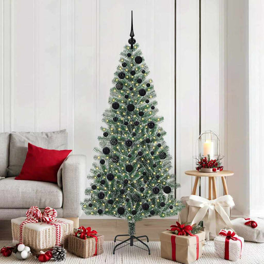 Künstlicher Weihnachtsbaum beschneit mit LED Licht 180 cm