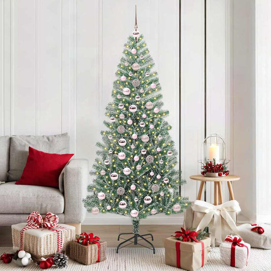 Künstlicher Weihnachtsbaum beschneit mit LED Licht 180 cm