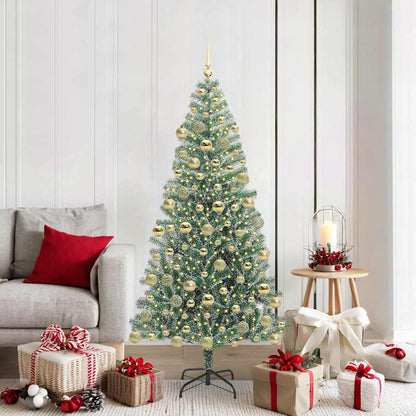 Künstlicher Weihnachtsbaum beschneit mit LED Licht 180 cm