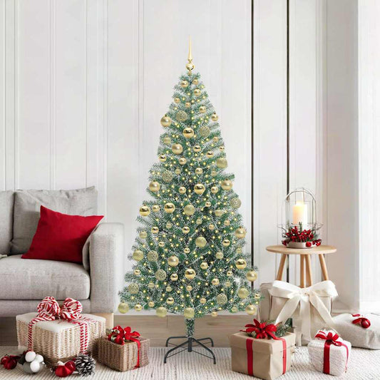 Künstlicher Weihnachtsbaum beschneit mit LED Licht 180 cm