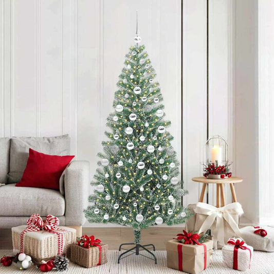 Künstlicher Weihnachtsbaum beschneit mit LED Licht 180 cm