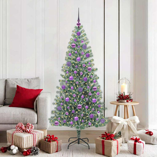 Künstlicher Weihnachtsbaum beschneit mit LED Licht 180 cm
