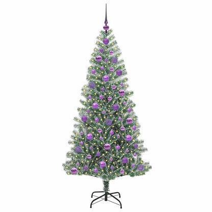 Künstlicher Weihnachtsbaum beschneit mit LED Licht 180 cm
