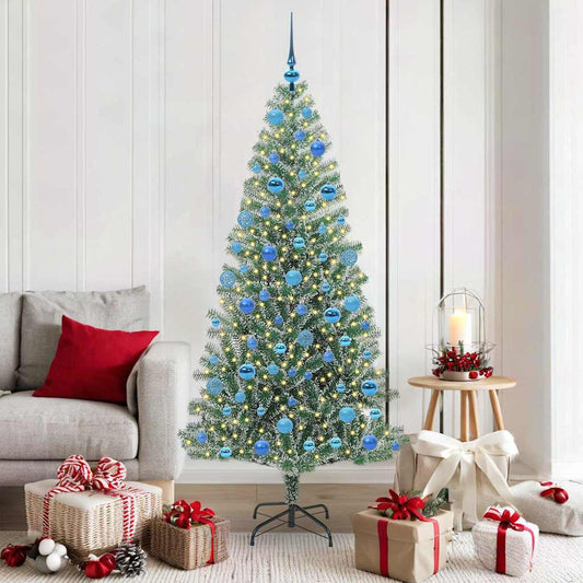 Künstlicher Weihnachtsbaum beschneit mit LED Licht 180 cm