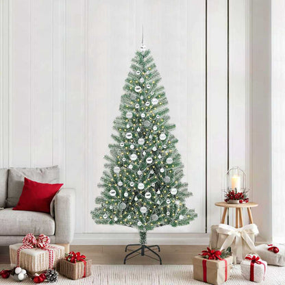 Künstlicher Weihnachtsbaum beschneit mit LED Licht 210 cm