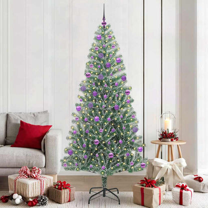 Künstlicher Weihnachtsbaum beschneit mit LED Licht 210 cm