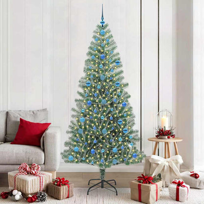 Künstlicher Weihnachtsbaum beschneit mit LED Licht 210 cm