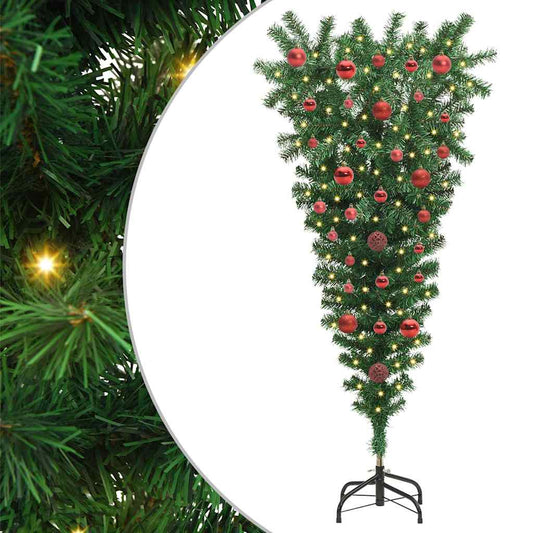Umgekehrter künstlicher beleuchteter Weihnachtsbaum mit Kugel-Set
