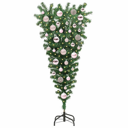 Umgekehrter künstlicher vorbeleuchteter Weihnachtsbaum mit Ballset