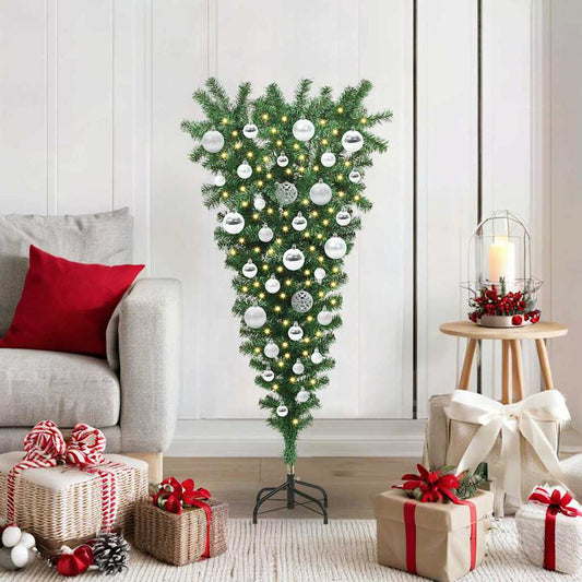 Umgekehrter künstlicher vorbeleuchteter Weihnachtsbaum mit Kugel-Set