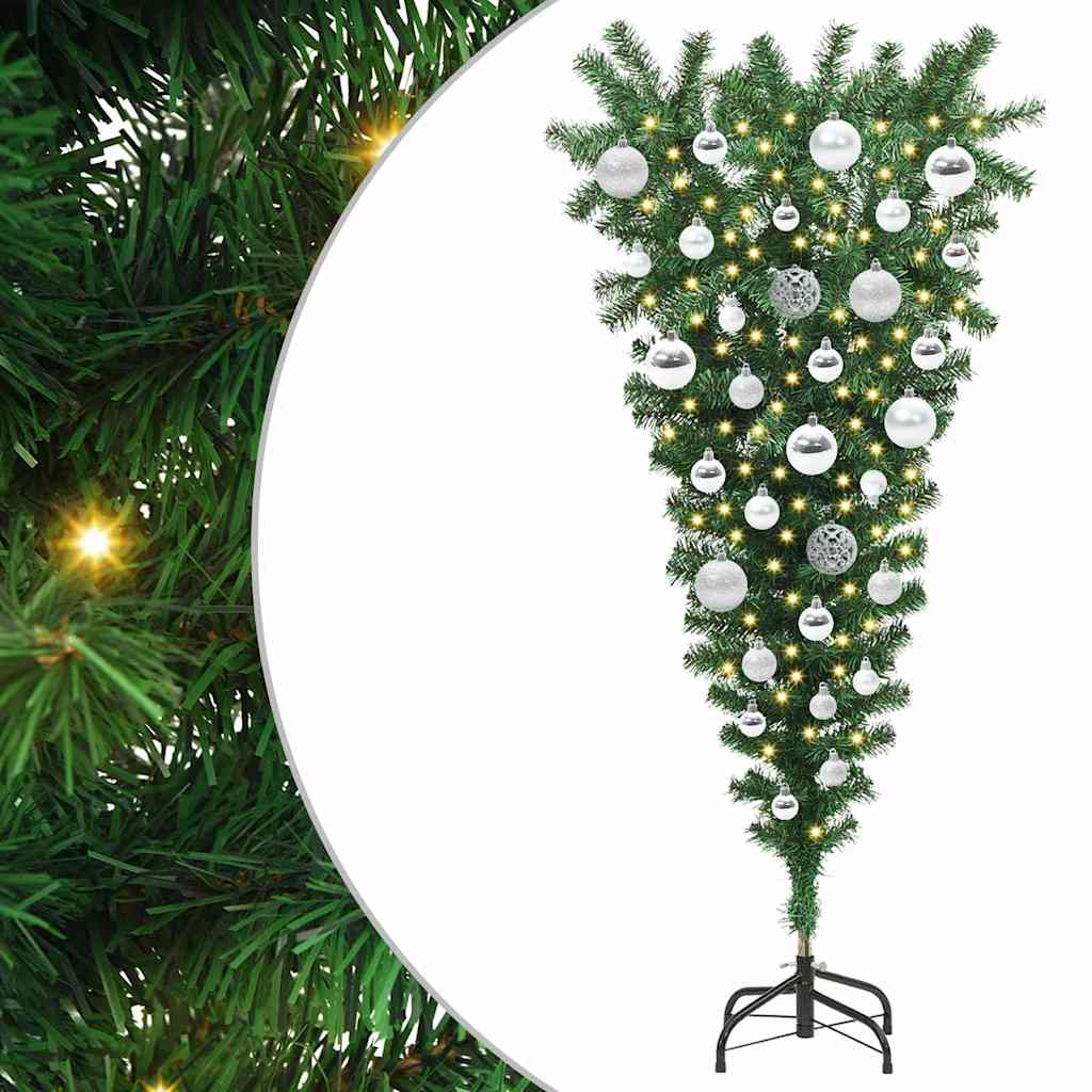 Umgekehrter künstlicher vorbeleuchteter Weihnachtsbaum mit Kugel-Set