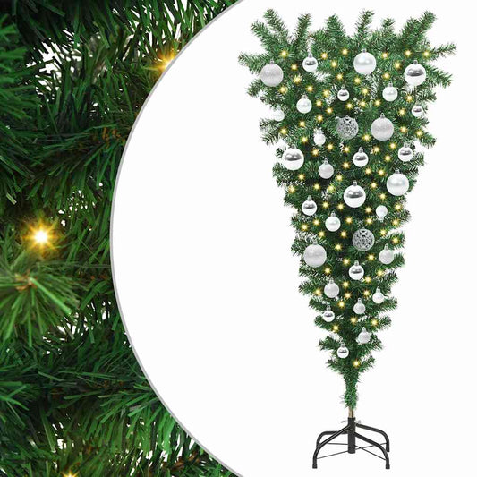 Umgekehrter künstlicher vorbeleuchteter Weihnachtsbaum mit Kugel-Set