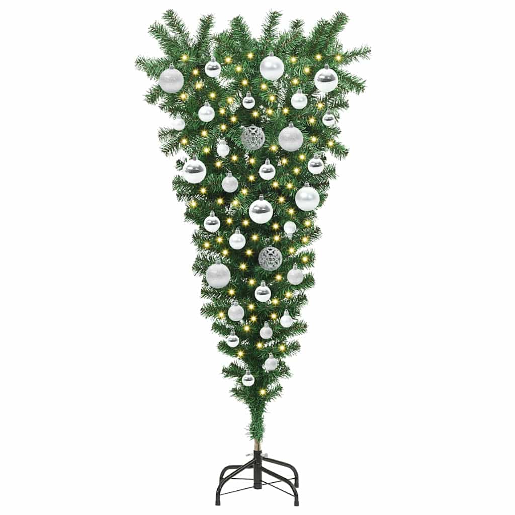 Umgekehrter künstlicher vorbeleuchteter Weihnachtsbaum mit Kugel-Set