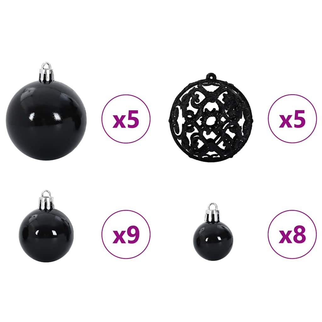 Umgekehrter künstlicher vorbeleuchteter Weihnachtsbaum mit Ball-Set