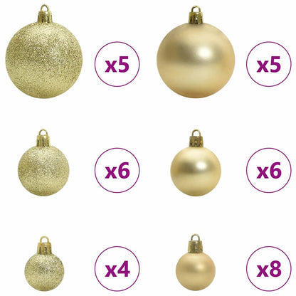 Umgedrehter künstlicher vorbeleuchteter Weihnachtsbaum mit Kugel-Set
