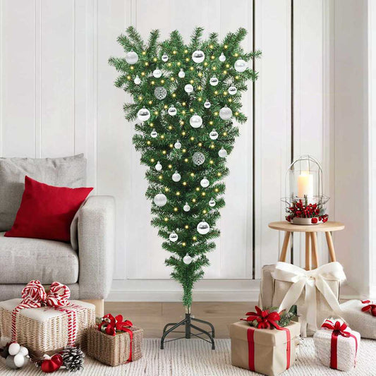 Umgekehrter künstlicher vorbeleuchteter Weihnachtsbaum mit Kugel-Set