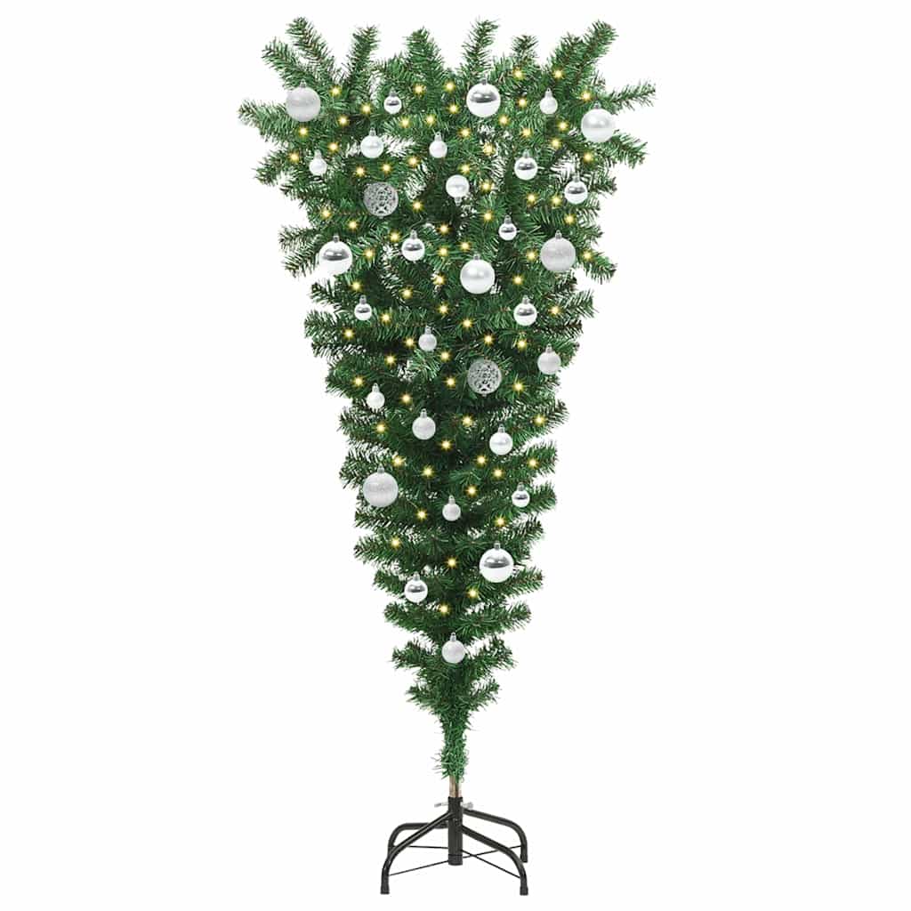 Umgekehrter künstlicher vorbeleuchteter Weihnachtsbaum mit Kugel-Set