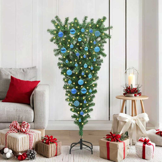 Umgekehrter künstlicher vorbeleuchteter Weihnachtsbaum mit Kugelset