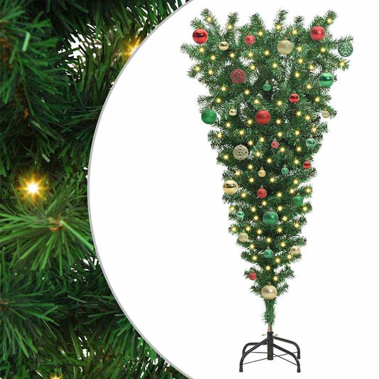 Upside-down künstlicher vorbeleuchteter Weihnachtsbaum mit Kugel-Set
