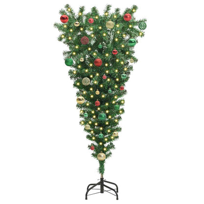 Upside-down künstlicher vorbeleuchteter Weihnachtsbaum mit Kugel-Set