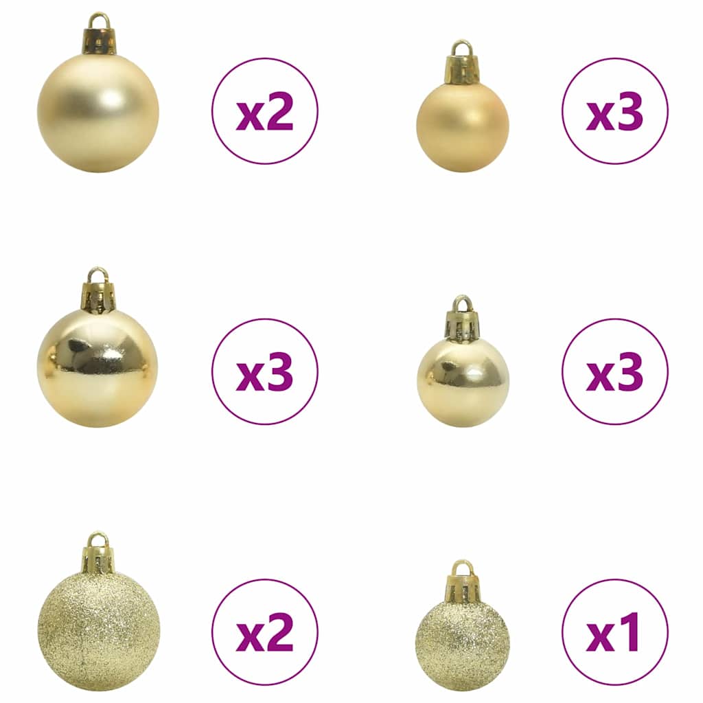Upside-down künstlicher vorbeleuchteter Weihnachtsbaum mit Kugel-Set