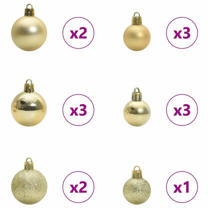 Upside-down künstlicher vorbeleuchteter Weihnachtsbaum mit Kugel-Set
