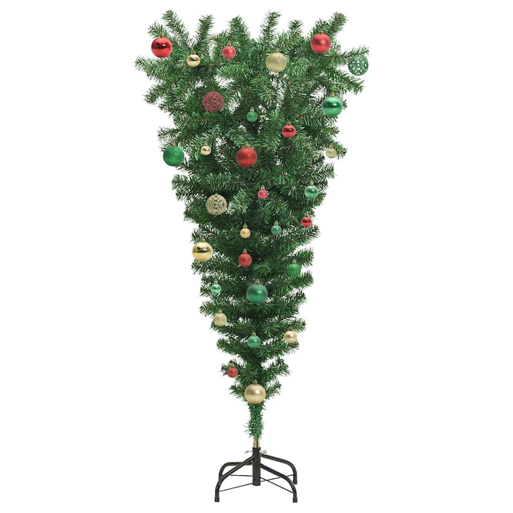 Upside-down künstlicher vorbeleuchteter Weihnachtsbaum mit Kugel-Set