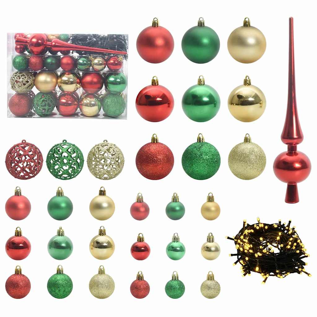 Upside-down künstlicher vorbeleuchteter Weihnachtsbaum mit Kugel-Set