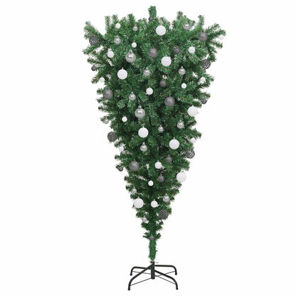 Umgekehrter künstlicher bereits beleuchteter Weihnachtsbaum mit Kugel-Set